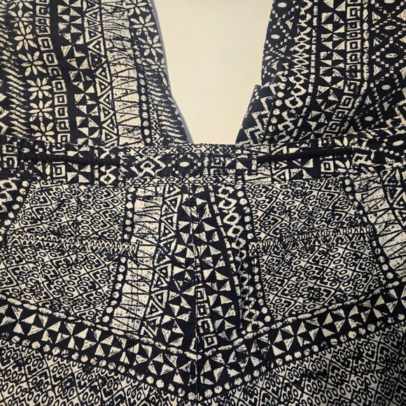 LOFT dark navy geometric tribal pattern ankle‎ pants Size 14 - Picture 6 of 7
